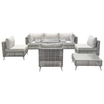 Syemin Patio Seating Sets, Outdoor Seating Set for Entertaining, Designed for Comfort and Aesthetic Appeal, Gray, 25.6"*25.6"*25.4"