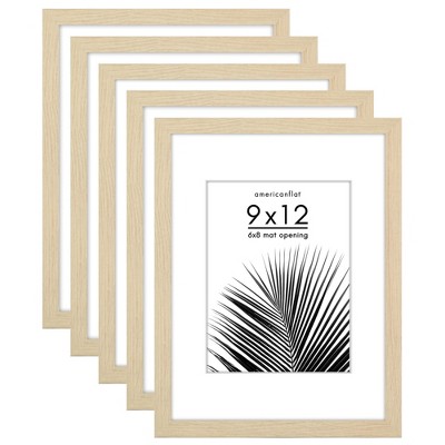 Americanflat 5 Pack of Picture Frames with Mat - Plexiglass Cover