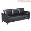 86" Leather Sofa, Mid-Century Modern Deep Seat Couch, PU Leather Couch, 3-Seat Sofa for Living Room, Office - 2 of 4