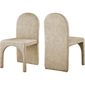 Meridian Furniture Summer Beige Velvet Dining Side Chair (Set of 2) - 1 of 4