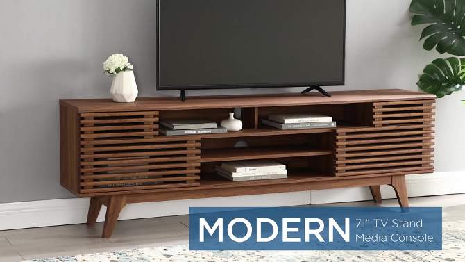 Render Media Console TV Stand for TVs up to 80&#34; Brown - Modway, 2 of 12, play video