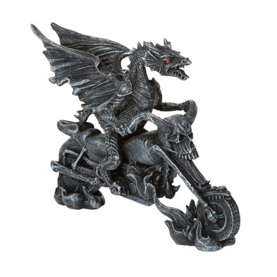 Design Toscano Biker Dragon on Skeleton Chopper Statue