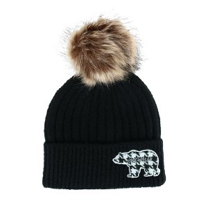 David & Young Women's Mama Bear Beanie Hat with Houndstooth Patch - 1 of 4