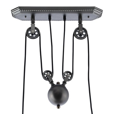 Innovateous Polished Steel Pulley Ceiling Fixture