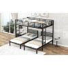 Black Full over Twin&Twin Bunk Bed with Built-in Shelf - 3 of 3