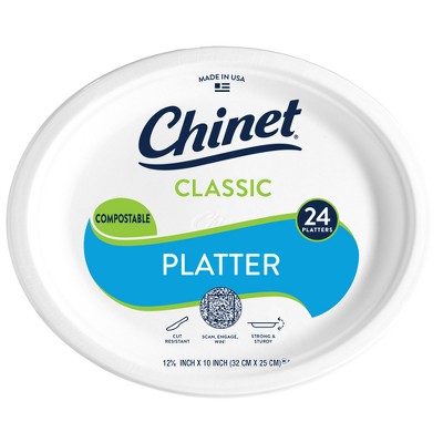 Chinet Classic Platter 12 5/8" x 10" - 24ct