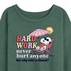 Women's - Peanuts - Hard Work Lightweight French Terry Wide Neck Long Sleeve Shirt - 2 of 4