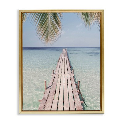 Stupell Industries Tropical Dock on Beach, 25" x 31"