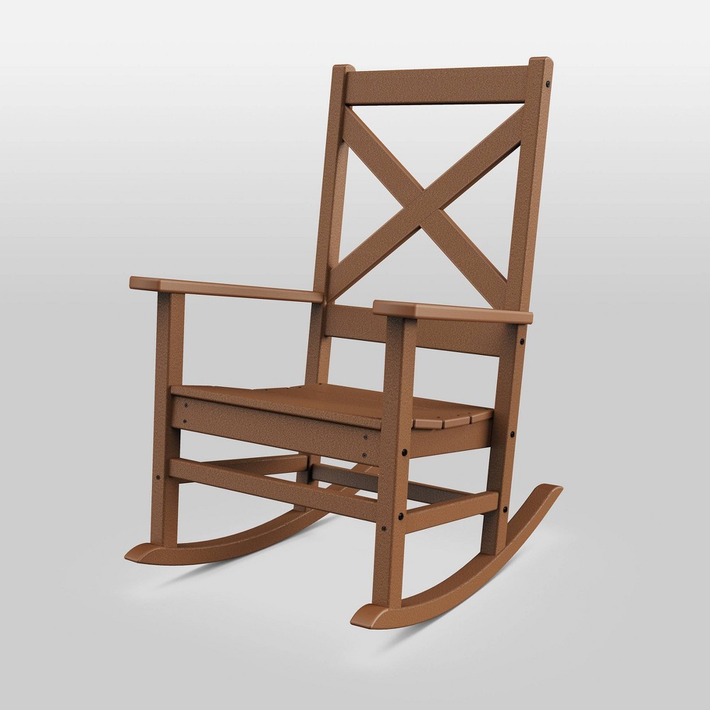 Photos - Garden Furniture POLYWOOD Shawboro Outdoor Patio Rocking Chair, Teak - Threshold™