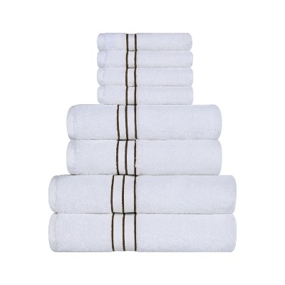 Cotton Plush 8-Piece Solid Highly Absorbent Assorted Towel Set by Blue Nile Mills