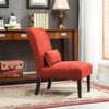 Roundhill Furniture Pisano chenille Fabric Armless Contemporary Accent Chair with Matching Kidney Pillow, Red - image 3 of 4