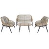 DOMETOUR 4 Pc Outdoor Set Natural with Beige Cushions - 2 of 4