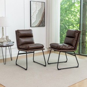 NicBex Set of 2 Modern Upholstered Dining Chair with Sled Base,Comfort Armless Chairs for Kitchen,Living Room - 1 of 4