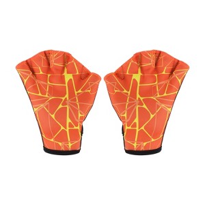 Unique Bargains Swimming Diving Resistance Webbed Training Printing Aquatic Gloves 1 Pair - 1 of 4