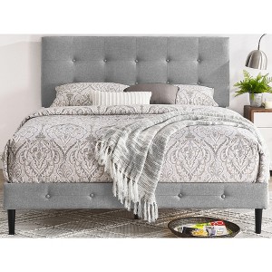 DeCoro Cambridge Upholstered Wooden Platform Bed Frame - 1 of 4