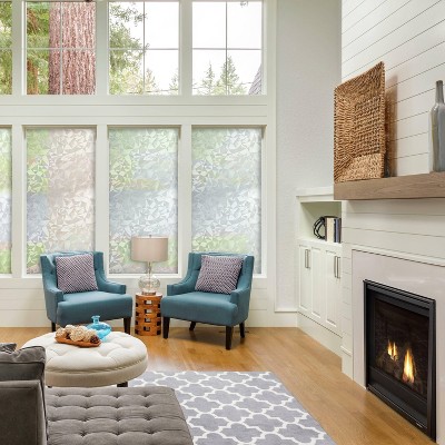 Silver Etched Glass Privacy Window Film, 25.25" x 2.5"