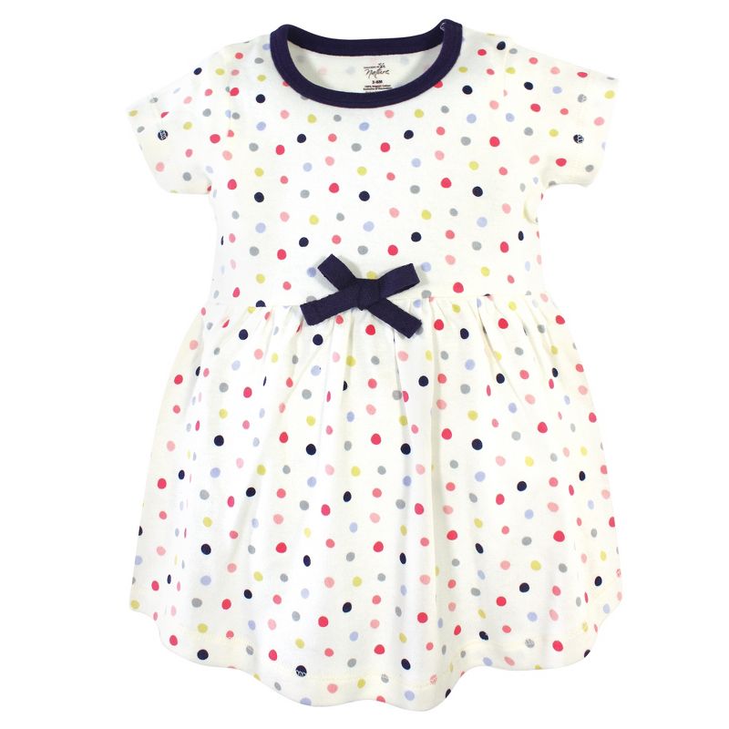 Touched by Nature Baby and Toddler Girl Organic Cotton Dress and Cardigan 2pc Set, Colorful Dot, 4 of 6