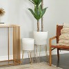 26" Wide 2pc Planter Modern Metal Pots White - CosmoLiving by Cosmopolitan: Indoor Set, Weather-Resistant - 3 of 4