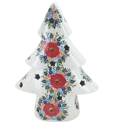 Blue Rose Polish Pottery Amelie Large Christmas Tree Luminary