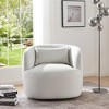 KINWELL 34" Wide Velvet Upholstered Swivel Accent Arm Chair with Toss Pillow - 3 of 4