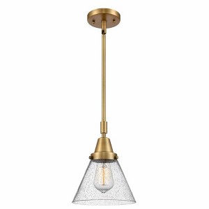 Cone - 1 Light Stem Hung Mini Pendant In Industrial Style-11.13 Inches Tall and 8 Inches Wide - 1 of 1