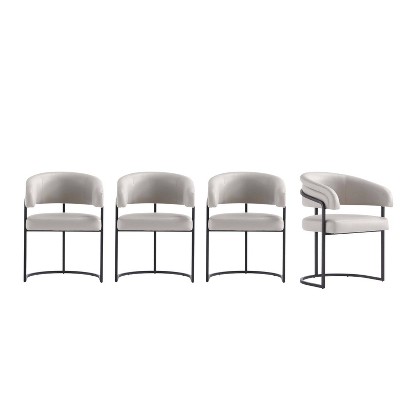 Manhattan Comfort Set of 4 Augusta Modern Leatherette Upholstered Dining Chairs