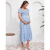 Clearlove Women's Summer Casual Short Sleeve Square Collar Elegant Hem Floral Dress - 4 of 4