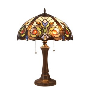 Chloe Lighting Lennon Tiffany-style Dark Bronze 2 Light Victorian Table Lamp 16" Shade - 1 of 3