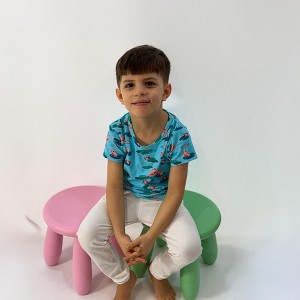 Ola! Otter Oversize Tee - Frog & Lotus-Blue - 1 of 4