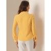 INSPIRE CHIC Women's Casual Peter Pan Collar Button Down Contrast Puff Sleeve Work Blouse - 4 of 4