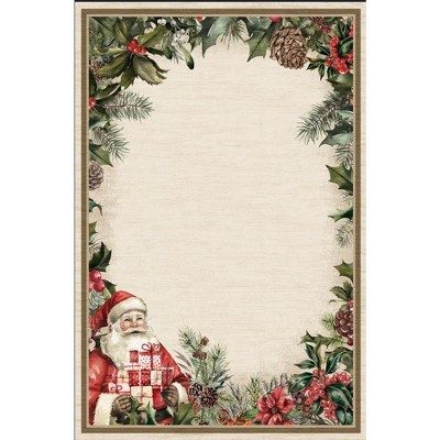 Fulvari Christmas Santa Claus Area Rug, Christmas Tree Rug Washable Non Slip,Carpet for Nursery Living Dorm,Christmas Decorations