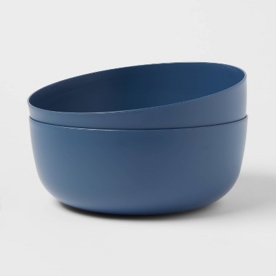 132oz 2pk Plastic Serving Bowls Blue - Made By Design™