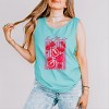 S.W.Smiley Fruit Market Pomegranate - Women's Garment Dyed Graphic Tank Top - 3 of 4