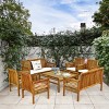 Tangkula 8-Piece Patio Acacia Wood Sofa Set Conversation Table Chairs with Beige Cushions - 3 of 4
