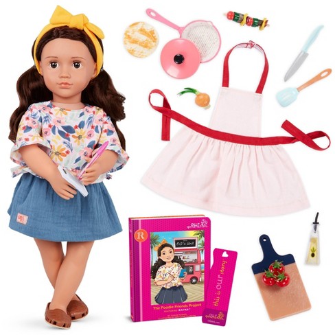 Our Generation Rayna Posable 18 Food Truck Doll & Storybook