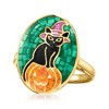 Ross-Simons Multi-Gemstone Halloween Cat and Pumpkin Mosaic Ring in 18kt Gold Over Sterling - 4 of 4