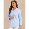 Allegra K Women's Collar Office Long Sleeve Button Down Cotton Work Shirt - 2 of 4