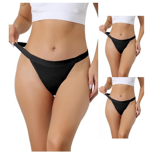 Allegra K Women's Breathable Soft Stretch 4 Layers Medium Waist Thongs 3 Packs - image 1 of 4