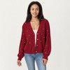 Anna-Kaci Women's Long Sleeve Button-Up Knit Cardigan with Faux Pearl Embellishments and Ribbed Hem - 2 of 4