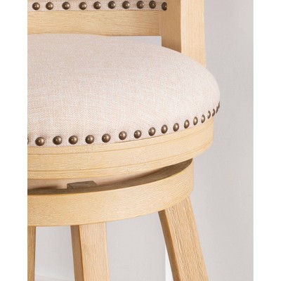Gray Swivel Adjustable Wood and Metal Counter Stool