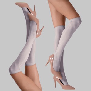 LECHERY Women's Lustrous Silky Shiny Sheer Dress Nylons Knee-Highs Stockings Socks (2 Pairs) - 1 of 4