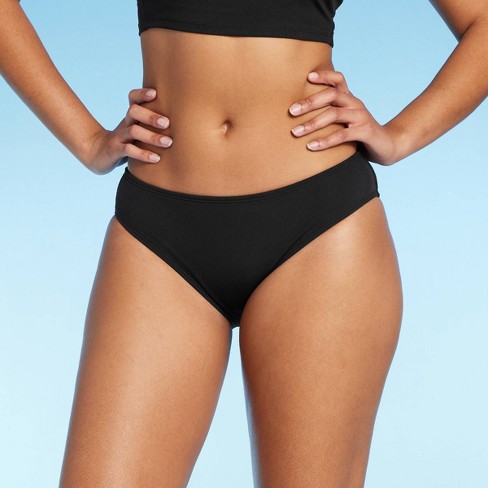 Women's Ribbed Hipster Bikini Bottom - Shade & Shore™ Black M : Target