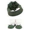 Hudson Baby Infant Girl Headband and Socks Giftset, Pink Green, One Size - 4 of 4