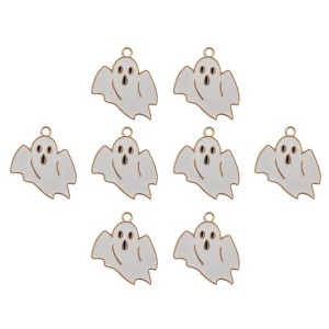 John Bead 8pcs Sweet & Petite Ghost, Simple Halloween Charms - 1 of 4