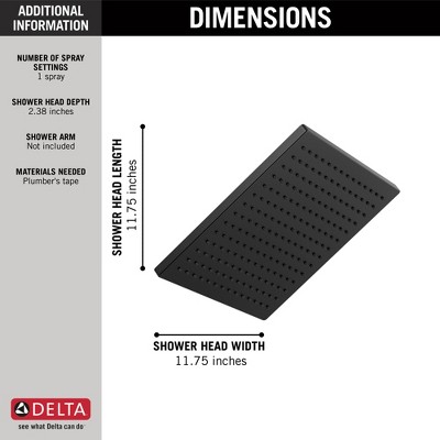 Matte Black Square Metal Ceiling Mount Rain Shower Head