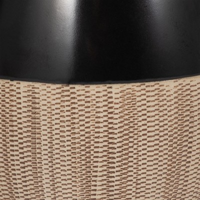 7" Black and Beige Ceramic Teardrop Table Vase