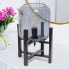 Creekwood Home Modern Glass Table Lamp with Exposed Bulb Wood Base Black Smoky Shade - 4 of 4