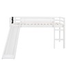 Whisen Twin Size Loft Bed Wood Bed with Slide, Stair and Chalkboard - 3 of 4