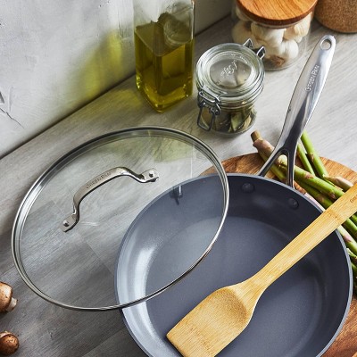 Valencia Pro 10" Gray Ceramic Nonstick Frypan with Lid