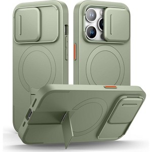SURITCH for iPhone 14 Pro Case with Magnetic Camera Slide Cover and Adjustable Kickstand, Shockproof Bumper Case Slim Protective Cover - 1 of 3